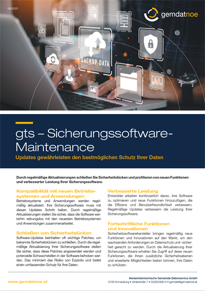 Sicherungssoftware-Maintenance